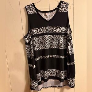Lula Roe Leopard Striped Tank Top